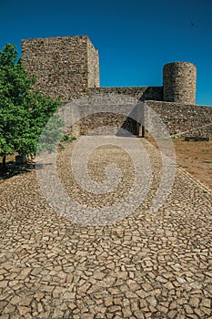 Pathway going to walls and towers at the Marvao Castle