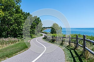 Pathway at the lake in Ajax, Ontario, Park with wooden fence