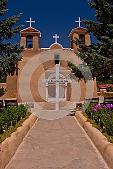 Pathway leading to San Francisco de Asis Church photo