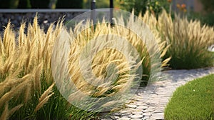 Seamless Texture Of Crested Wheatgrass For Landscape Design photo