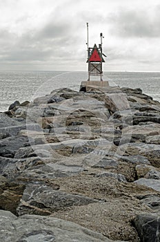 Pathway madeup of stone at beach