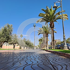 Pathway from Marrakech train station in Morocco