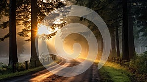 pathway road in forest