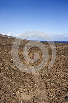 Pathway through rocky terrain.