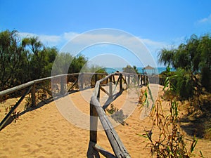 Pathway to Beach, Chipiona, Cadiz, Spain