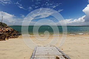 Pathway to the beach on Culatra Island in Ria Formosa, Portugal