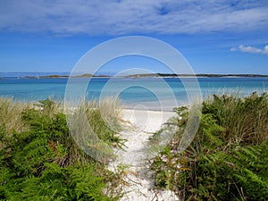 Pathway to the beach, Tresco, Isles of Scilly