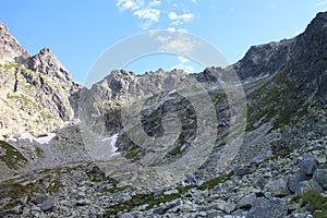 Pathway to Chata pod Rysmi hut near Rysy peak, High Tatras