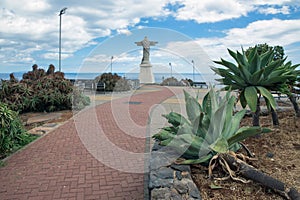 Pathway to Christ the King Statue in Garajau, Madeira Island