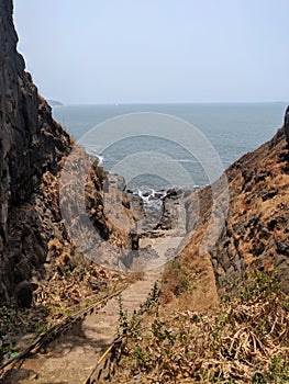 Pathway to Harihareshwar beach, Raigad district, Maharashtra, India photo