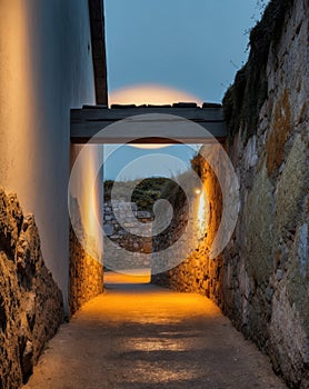 Pathway to Light Through a Narrow Passage.