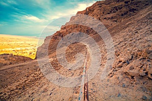 Pathway to Masada fortress photo