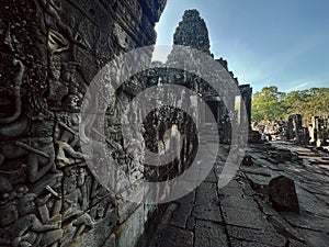 Pathway to the Past: Exploring Bayon Temple, Angkor Wat, Siem Reap, Cambodia