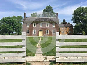 Pathway To Red Brick Historic Home