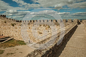 Pathway on top of stone wall at the Castle of Trujillo