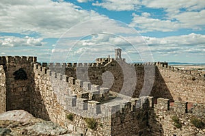 Pathway on top of stone wall at the Castle of Trujillo