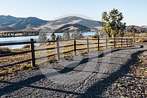 Pathway, Trees, Lake and Mountain in Chula Vista