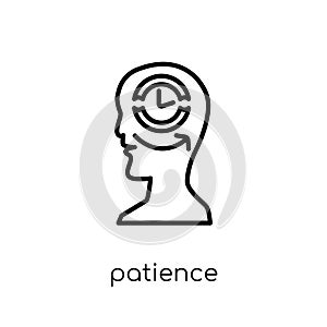 patience icon. Trendy modern flat linear vector patience icon on