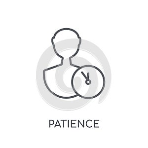 patience linear icon. Modern outline patience logo concept on wh