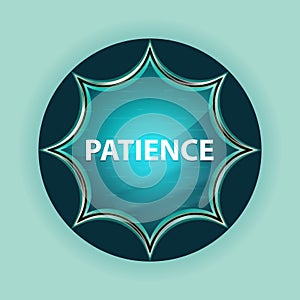 Patience magical glassy sunburst blue button sky blue background