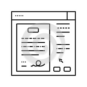 patient consent line icon vector illustration