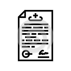 patient consent surgeon line icon vector illustration