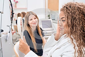Patient at a consultation with a specialist cosmetologist
