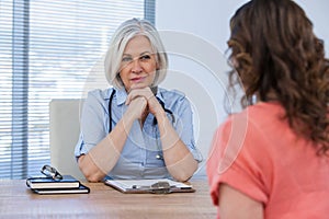 Patient consulting a doctor