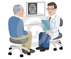 Patient and Doctor - Doctor and his senior patient at his office