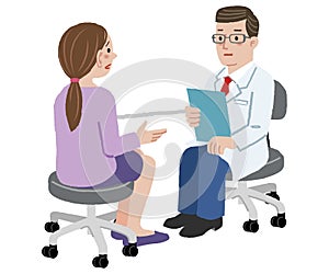 Patient and Doctor - Doctor listening his patient health complains