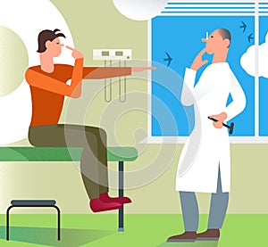 Patient doctor medical examination. Doctor neurologist examining