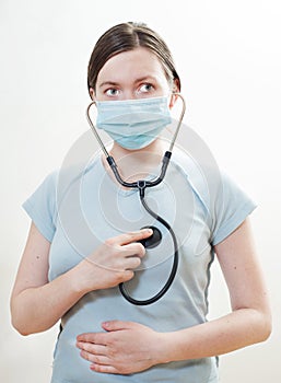 The patient with stethoscope photo