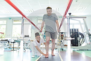 Patient doing physical therapy