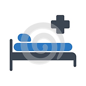 Patient glyph colour vector icon
