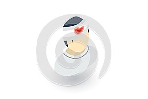 Patient, injury isometric flat icon. 3d vector