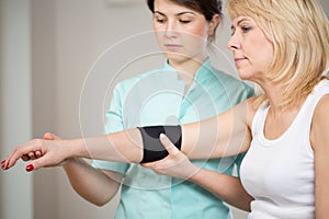 Patient after injury during rehabilitation