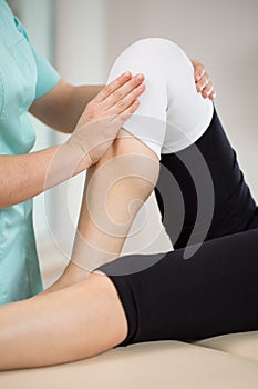 Patient after knee injury