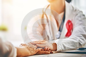 Patient listening to doctor