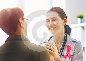 Patient listening to doctor