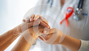 Patient listening to doctor