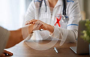 Patient listening to doctor