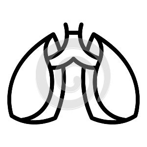 Patient lungs icon outline vector. Lung xray