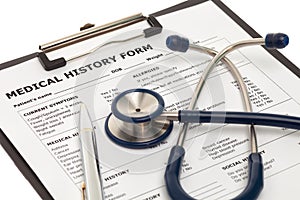 Patient medical history document