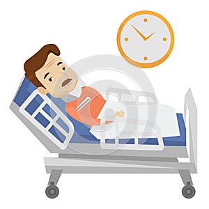 Patient with neck injury vector illustration.