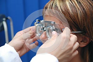 Patient at oculist