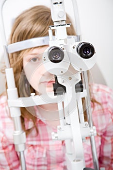 Patient in ophthalmology labor