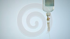 Patient receiving medication therapy via intravenous infusion, fight for life