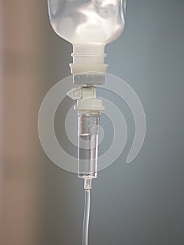 Patient`s saline feeding equipment, Set IV solution drip in the ward hospital, salt water