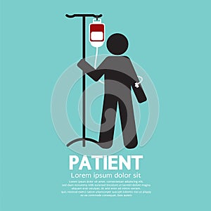 Patient With Saline Solution Graphic Symbol photo