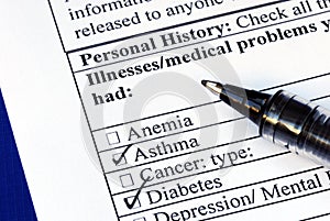 Patient selects the illness in the medical history photo